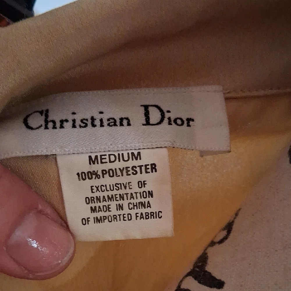 VINTAGE CHRISTIAN DIOR GOLD SATINLIKE NIGHTSHIRT SIZE MEDIUM